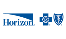 The image displays a logo with text that reads 'HORIZON HEALTH' at the top and 'HORIZON HOSPITALS' below, accompanied by a shield symbol and a stylized graphic of a building on the left side.